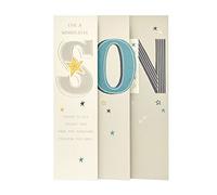 UK Greetings Carte d'anniversaire pour fils | Cadeaux d'anniversaire | Lui, garçon, homme | Design spécial plié | Avec enveloppe | 155 x 235 mm