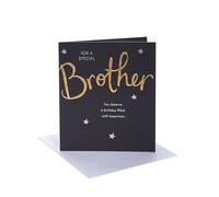 UK Greetings Carte d'anniversaire pour frère - Texte doré