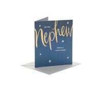 UK Greetings Carte d'anniversaire pour neveu | Cadeaux d'anniversaire | Lui, garçon, homme | Motif feuille d'or et d'argent | Avec enveloppe | 165 x 190 mm