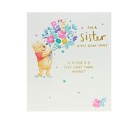 UK Greetings Carte d'anniversaire pour sœur - Carte d'anniversaire Disney pour sœur - Carte d'anniversaire Winnie l'ourson pour sœur