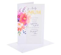 UK Greetings | Carte de fête des mères pour maman | Carte pour maman, grand-mère, épouse | Pour elle, fille, femme | Motif fleurs | Avec enveloppe | 16,5 x 25,4 cm