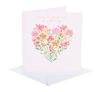 UK Greetings Carte de fête des mères pour maman des deux | Carte pour maman, grand-mère, épouse | Pour elle, fille, femme | Motif cœur de fleurs peintes | Avec enveloppe | 18,6 x 18,6 cm