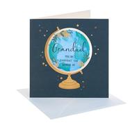 UK Greetings Carte de fête des pères pour grand-père | Carte pour papa, grand-père, mari | lui, garçon, homme | motif globe | avec enveloppe | 21 x 21 cm