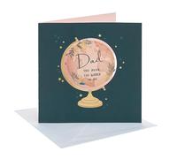 UK Greetings | Carte de fête des pères pour papa | Carte pour papa, grand-père, mari | lui, garçon, homme | Dad Globe | Avec enveloppe | 21 x 21 cm