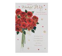 UK Greetings Carte de Noël pour femme Motif floral rouge