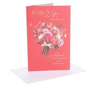UK Greetings | Carte de Saint-Valentin pour femme | I Love You Presents | Pour elle, filles, femmes | Motif bouquet | Avec enveloppe | 17,8 x 27,3 cm