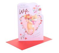UK Greetings | Carte de Saint-Valentin pour femme | I Love You Presents | Pour elle, filles, femmes | Winnie l'ourson avec motif bouquet | Avec enveloppe | 14,9 x 22,9 cm