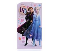 UK Greetings Disney Carte d'anniversaire 4 ans avec enveloppe Motif La Reine des neiges Elsa et Anna