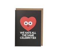 UK Greetings Kindred X David Olenick Carte de Saint-Valentin Inscription We Hate The Same Celebrities