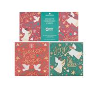 UK Greetings Lot de 10 cartes de Noël caritatives pour lui/elle/ami - 2 motifs et boîte souvenir paix/espoir/joie