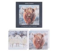 UK Greetings Lot de 12 cartes de Noël pour lui/elle/ami - 2 motifs animaux