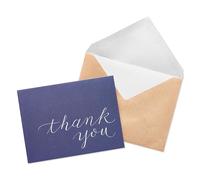 UK Greetings Lot de 50 cartes de remerciement pour lui/elle/ami - Motif bleu marine - Parfait pour les mariages, les fêtes prénatales et l'appréciation des enseignants