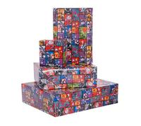 UK Greetings Lot de 6 feuilles et étiquettes d'emballage pour garçons/enfants | Ensemble d'emballage cadeau | Anniversaires/mariages/fête des pères | Motif Marvel Avengers | 49 x 69 cm