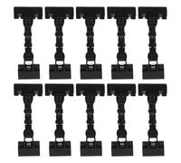 UKCOCO 10 Pièces Lot de Clips Porte-étiquettes Double Face en Fer et Plastique Noir, Pince Stable et Sécurisée pour Affichage en Magasin et Étagère de Supermarché