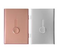 UKCOCO 2 Pièces Porte-cartes Portable en Alliage D'aluminium, Boîte à Cartes de Visite Argenté, Mini Mallette, pour Environ 20 Cartes, pour Professionnels en Conférences Travail