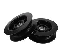 UKCOCO 2 Pièces Poulie de Levage à Double Rainure en Nylon et Métal, pour Chariot Élévateur 3 Tonnes, Galet de Guidage Protection Hydraulique Bruit