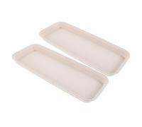 UKCOCO 2 Pièces Soucoupe Pot de Fleur en PP Beige, Bac de Drainage pour Plantes, Plateau Rectangulaire Anti-Fuite pour Pots et Jardinières, Jardinage et DIY, Collecte la Terre et L’Eau
