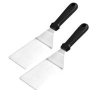 UKCOCO 2 Pièces Spatule à Crêpes en Acier Inoxydable, Manche Pp, Cuisine | Outil de Cuisson Robuste et Souple, Coupe Nette, Lavage Facile, Service pour Steak, Tarte, Quiche et Pizza