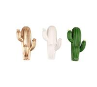 UKCOCO 3 Pièces Patère Adhésive Cactus en Résine sans Perçage | Accroche Murale Décorative, Fixation Pratique pour Tabliers, Manteaux et Serviettes, dans Armoire ou Couleur Aléatoire