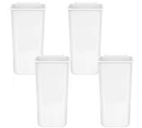 UKCOCO 4 Pièces Petite Poubelle de Bureau en Plastique Couvercle Blanc | Design Clapet, Format Compact pour Bureau et Table, Style Simple, Usage Quotidien