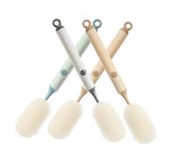 UKCOCO 4pièces Brosse de Nettoyage pour Bouteilles Eau Lait Goupillon à Manche Long et Tête Éponge Douce pour Carafes et Verres
