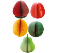 UKCOCO 5pièces Lot de Bloc-notes Fruits Adhésifs Mignons Autocollants Mémo Détachables Carnets Portables pour Bureau École et Maison Formes Pastèque Pomme Fraise Citron Poire