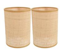 UKCOCO Abat-jour Rotin pour Lampe E27/e14, Lot de 2 Pièces, Lampe de Table et Lampadaire, Style Rustique et Bohème, Décoration pour Cafés et Restaurants