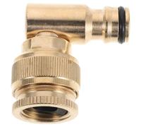 UKCOCO Adaptateur de Robinet en Cuivre 2 Pièces avec Fonction Pivotante 360° et Design Coudé à 90° pour Raccordement Tuyau D'arrosage Étanche et Résistant la Rouille, Extérieur Maison