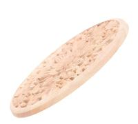 UKCOCO Applique de Sculpture Main en Bois Sculpté Rond Non Peint Matériau Bois Khaki pour Décoration Intérieure pour Embellissement Meuble et Déco Maison