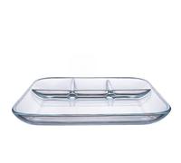 UKCOCO Assiette Carrée Plaque de Sous-grille Résistante la Chaleur en Verre Trempé Multifonctionnelle pour Repas pour Fruits et Snacks