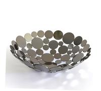 UKCOCO Assiette De Fruits Creuse Ronde En Fer Forgé Placage Noir Panier De Rangement De Pétales Pour Fruits Et Légumes La Cuisine Et Salon Ouverte