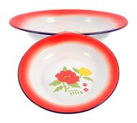 UKCOCO Assiettes Émaillées Faciles à Utiliser et Stables 2 Pièces Vintage Motif Floral Aléatoire Plusieurs styles pour Hôtel et Conservation des Aliments Plusieurs styles