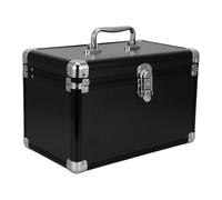 UKCOCO Boîte à Outils Portable Mallette 2 Couches Noir en Alliage D'aluminium avec Protection et Fermeture Étanche pour Capteurs et Petits Appareils en Bricolage