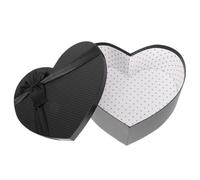 UKCOCO Boîte Noire en Papier de Cœur pour Emballage de Bijoux Solides, pour Mariage ou Fiançailles, Coffret Cadeau Décoratif Élégant