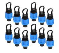 UKCOCO Bouchons Lot de 12 Pièces pour Irrigation Goutte à Goutte en Plastique Bleu Système de Verrouillage Installation Simple Compatibles Tuyaux 16mm pour Jardin et Serrage