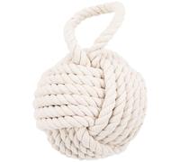 UKCOCO Butée de Porte en Coton et Lin Blanche de Boule, Protège sans Rayer le Sol, pour Maison, Restaurant ou Bar