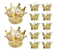 UKCOCO Coffret Boîtes à Bonbons Plastique Doré de Couronne, Lot de 12, Décoration Table Anniversaire et Présent pour Garçon et Filles