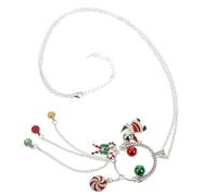 UKCOCO Collier Pendentif de Noël Pendantif Chapeau de Père Noël et Cloche Accessoire Cou Décoration Festive pour Femmes et Garçon et Filles pour Fêtes et Présents