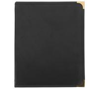 UKCOCO Couverture de Menu en Pvc Noir, Protège-cahier Transparent Facile à Nettoyer, 4 Pages 8 Fenêtres, pour Restaurants et Hôtels