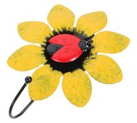 UKCOCO Crochet Mural en Fer Forme Fleur Jaune pour Manteaux et Paquet, Facile à Utiliser, pour Organiser Placards et Garages