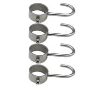UKCOCO Crochet Rond en Acier Inoxydable 4pcs Anti-dérapant et Non Déformable pour Fixation et Positionnement de Cintres Tubes de 2,5 Cm, pour Séchage des Vêtements