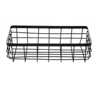 UKCOCO Fer Noir Panier de Rangement Mural Rectangulaire, pour Salle de Bain | Structure Murale Robuste, Fond Ajouré et Bords Lisses, Accès Visuel Rapide, pour Serviettes et Flacons