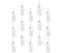 UKCOCO Flacons Applicateurs de Colle en Pe et Métal Lot de 15 10ml Embout Aiguille et Stockage de Colle pour Laboratoires Scientifiques