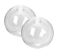 UKCOCO Lot de 2 Abat-Jour Globe en Verre Clair - Diffuseur Universel pour Suspension, Applique ou Lustre, Remplacement Rapide pour Salon, Chambre ou Bureau