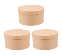 UKCOCO Lot de 3 boîtes rondes en papier kraft - Boîtes gigognes vides, 14 x | Coffret cadeau pour anniversaire, Saint-Valentin ou mariage - Boîtes pour bonbons, chocolats et biscuits