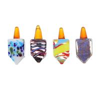 UKCOCO Lot de 4 toupies Traditionnelles en Verre (Triedel) pour décoration | Sculpture décorative, toupie en verre soufflé, statuette traditionnelle pour centre de table, collection d'ornements de