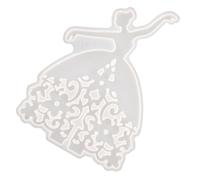UKCOCO Moule en Silicone de Supports Décoratifs pour Présentoir à Bijoux Forme Ballerine Blanc, Set DIY Moule Base et Jupe, pour Création Artisanale