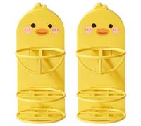 UKCOCO Organisateur D'éponges à Maquillage Support Mural Décoratif et Aéré en PP Jaune 2pcs Design Multi-Couches pour Rangement Facile Coiffeuse