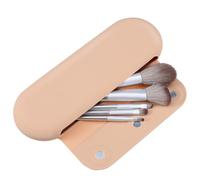 UKCOCO Organisateur Élégante de Maquillage de Pinceaux en Silicone Plat Confortable Toucher, Pochette Kaki et pour Routine Quotidienne et Voyages