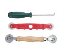 UKCOCO Outil de Roulage à Rouleau Double Tête pour Remplacement de Moustiquaire de Fenêtre et Porte, Rouleau en Bois, Acier et Plastique Portable Rouleaux Convexes et Couleur Aléatoire